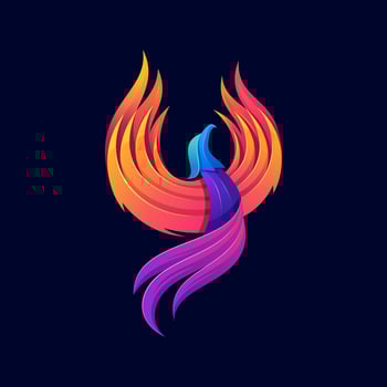 Flying Phoenix Fire Bird abstract Logo design vector template