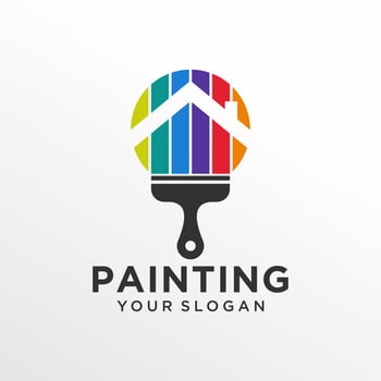 House painting logo design vector template