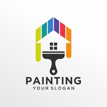 House painting logo design vector template