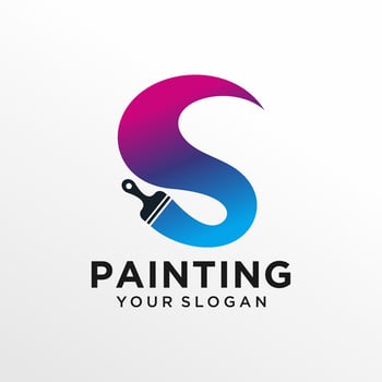 House painting logo design vector template