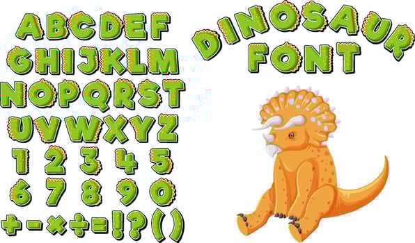 Font design for english alphabets and numbers vector
