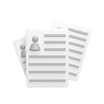 Biography 3d icon model cartoon style. render illustration png