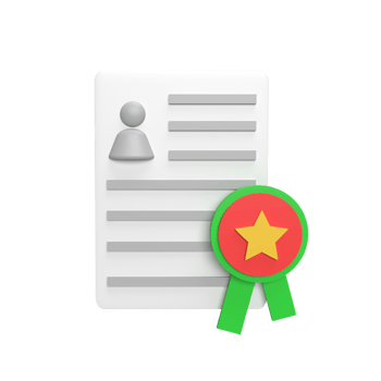 Certificate award 3d icon model cartoon style. render illustration png