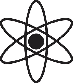 Atom icon. Molecule symbol. physic sign. vector