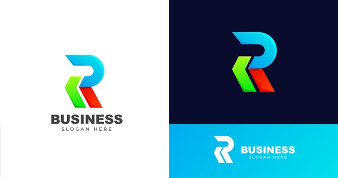 Initial R letter logo design modern elegant concept vector illustration