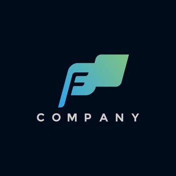 Modern lettet F flag logo illustration design vector