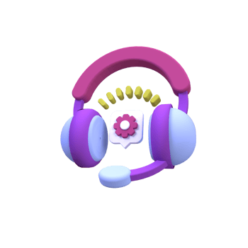 Support operator with headphones illustration for business idea concept background,3D,render png