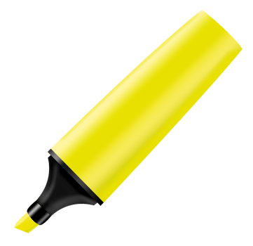 Highlighter pen yellow color 3d illustration icon png