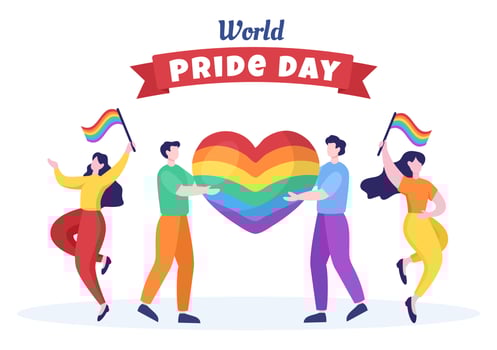 Happy Pride Month Day with LGBT Rainbow and Transgender Flag to Parade Against Violence, Discrimination, Equality or Homosexuality in Cartoon Illustration vector