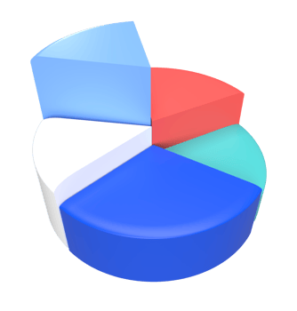 Pie graph 3d illustration png
