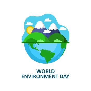flat style world environment day illustration. vector