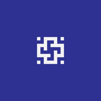 code wheel logo, this concept is made from the shape of a pinwheel and qr code, square monogram icon vector
