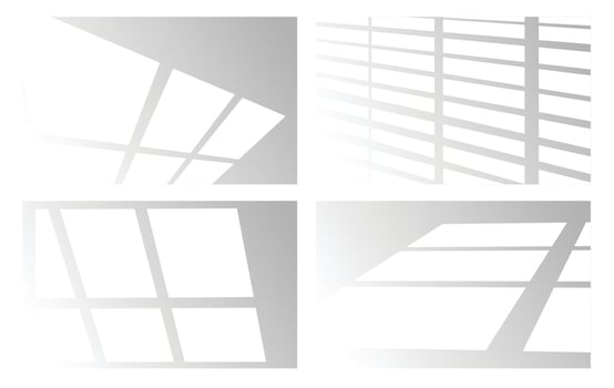 Shadow overlays for layout presentations. Organic Shades and Louvre Shades for Natural Lighting vector