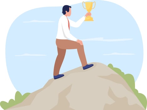 Successful career development 2D vector isolated illustration