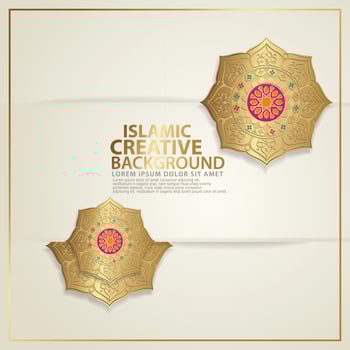 Islamic traditional wedding events and other users with realistic Islamic ornamental colorful detail of mosaic vector