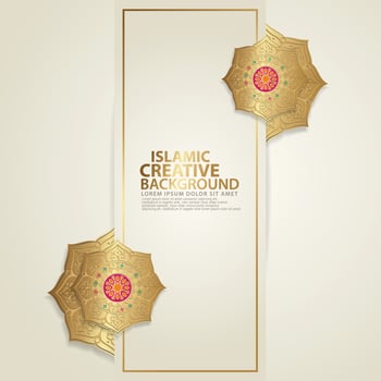 Islamic traditional wedding events and other users with realistic Islamic ornamental colorful detail of mosaic vector