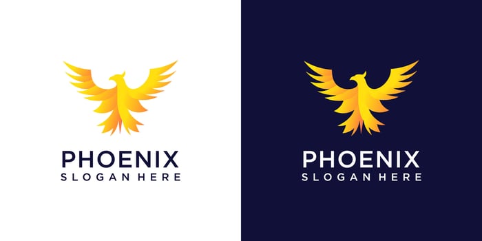 Phoenix logo design gradient inspiration collection vector