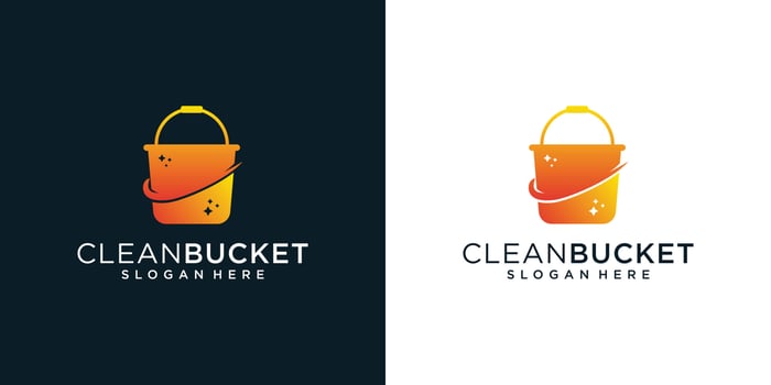 Gradient cleaner bucket logo design inspiration template vector