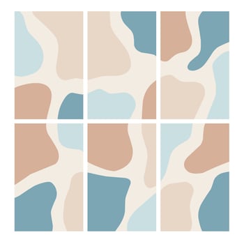 Set of modern abstract shapes aesthetic backgrounds. Minimalist abstract aesthetic background design in pastel colors suitable for banners, posters, flyers, posts or social media campaigns, etc. vector