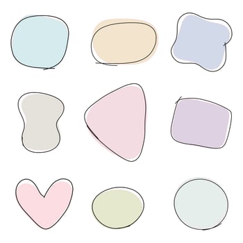 Aesthetic cute pastel colors text highlights social media vector