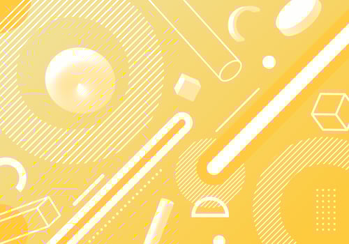 Abstract pattern 3D geometric elements yellow background vector