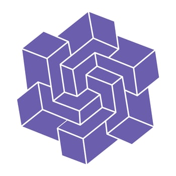 Impossible shapes. Sacred geometry figures. Optical illusion. Abstract eternal geometric objects. Impossible endless outline. Line art. Optical art. Impossible geometry shape on a white background. vector