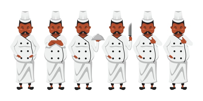 indian chef vector flat style illustration design