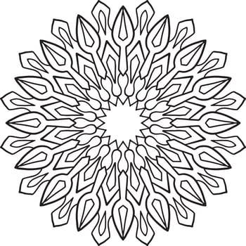 Mandala black and white design with royal artwork vector