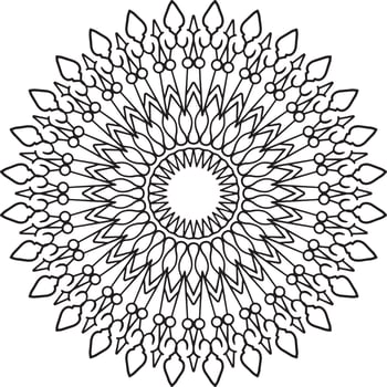 Mandala black and white design with royal artwork vector