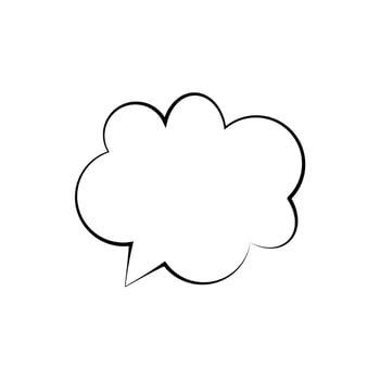 speech bubble frame for comic text isolated white background. Empty outline bubble for speech text. Dialog empty cloud, cartoon box. vector