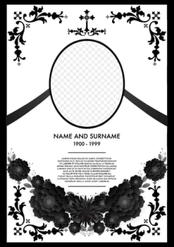 Memorial  Funeral Card Templates vector