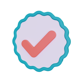 3d render Approval Sign icon png
