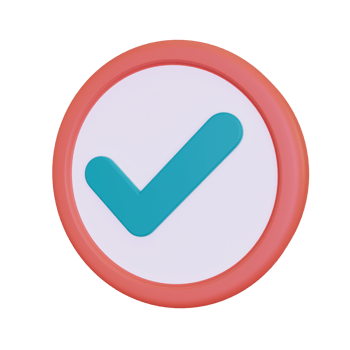 3d render Approval sign icon png