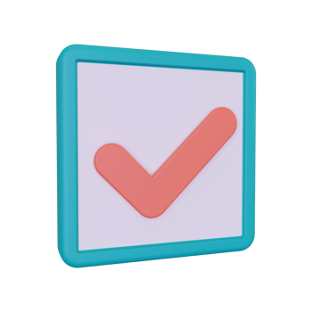 3d render Check Box icon png