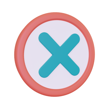 3d render Rejection Sign icon png