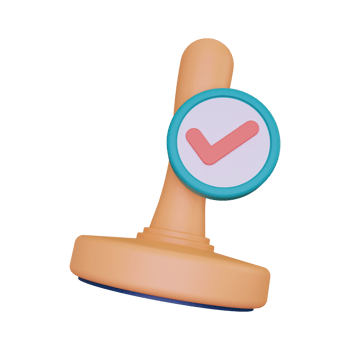 3d render Approved Stamp icon png
