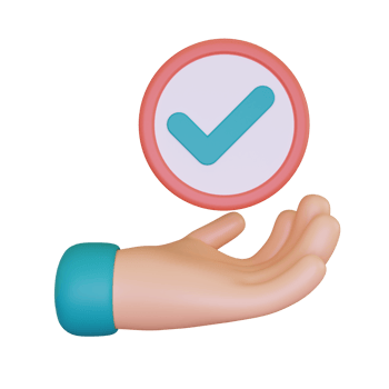 3d render Approval Sign In Hand icon png