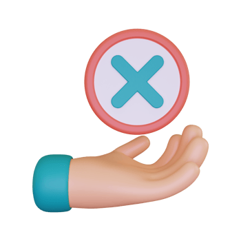 3d render Hand With A Sign Of Rejection icon png