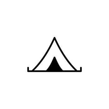 Camp, Tent, Camping, Travel Solid Line Icon Vector Illustration Logo Template. Suitable For Many Purposes.