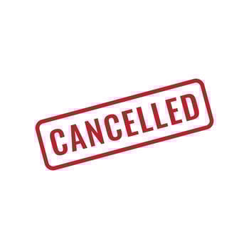 cancelled stamp label sign vector