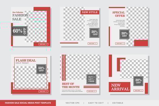 Minimalist Fashion Sale social media post design template Vector