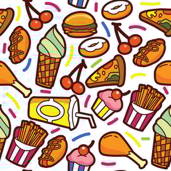 Junk Food Seamless Background Concept vector