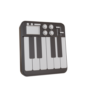 3d Illustration Object icon piano electric png
