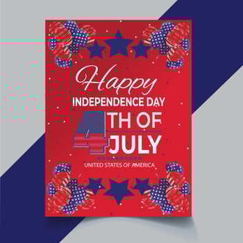 4th July Independence Day Flyer vector