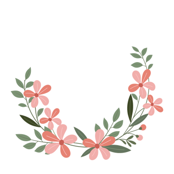 floral wreath in flat style png