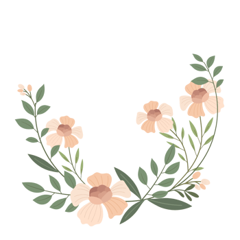 floral wreath in flat style png