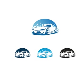 wash car logo set vector
