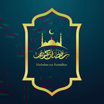 Islamic design mosque door for greeting background Ramadan Kareem vector
