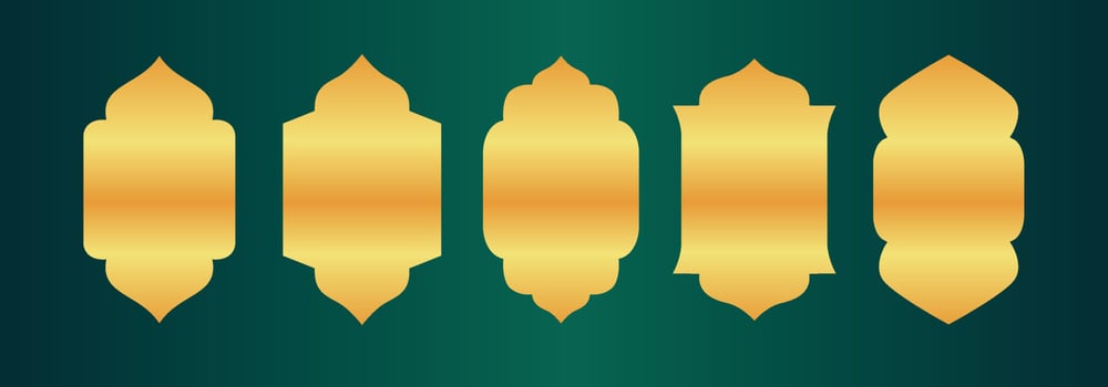 Gold DesigSet of Arab windows for Ramadan Kareem Template vector