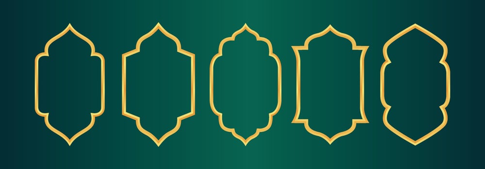 Gold DesigSet of Arab windows for Ramadan Kareem Template vector